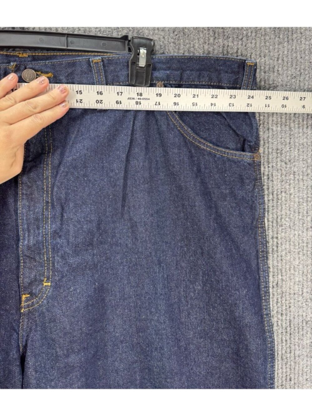 Dickies Straight Leg Jeans Mens 48x30 Blue Denim Regular Fit Fits Over Boots NWT - Picture 5 of 7